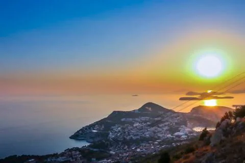 Sunset view of Dubrovnik Stock Photos