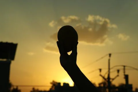 Sunset view in the evening Stock Photos