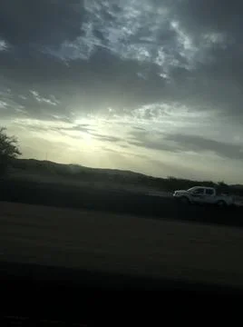 The sunset view in the evening Stock Photos