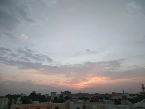 The sunset view in the evening Stock Photos