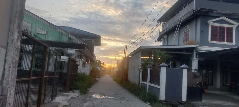 Sunset view in the evening Stock Photos