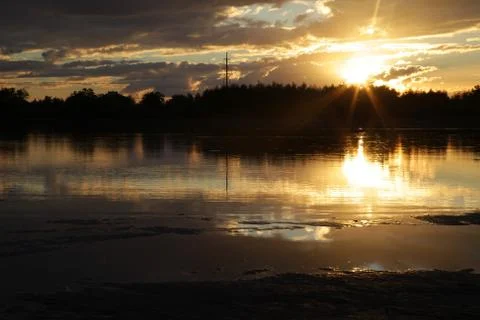 Sunset view at evening time so beautiful Stock Photos