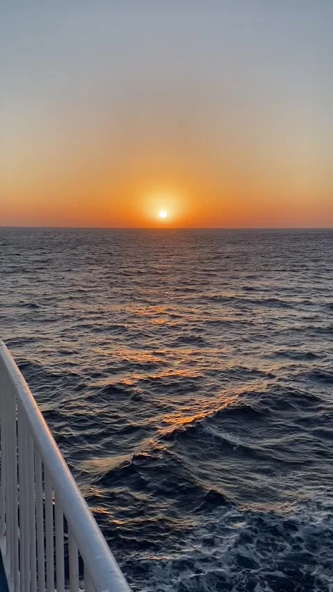 Sunset view from Ferry crossing the Comino Channel to Malta Stock Footage 310669672