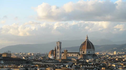 Sunset view of Florence, Italy, EU, Europe Stock Footage 63428030