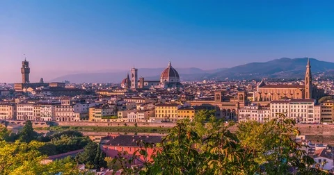 Sunset View of Florence Italy TImelapse Stock Footage Stock Footage 81477442