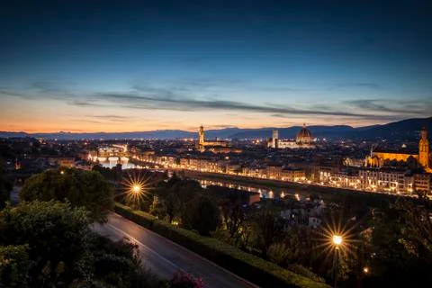 Sunset view of Florence. Stock Photos