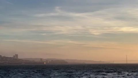 Sunset view of Golden Gate Bridge in San Francisco - California USA Stock Footage 294551836