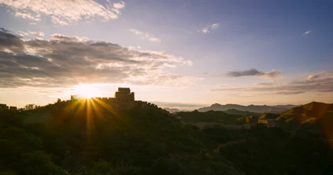 Sunset View, the Great Wall (Time-lapse) Stock Footage 132472067