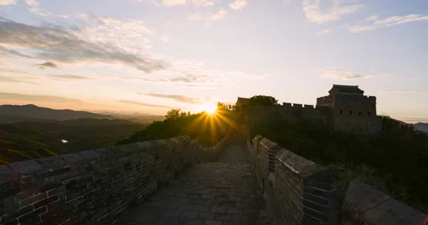 Sunset View, the Great Wall (Time-lapse) Stock Footage 132472080