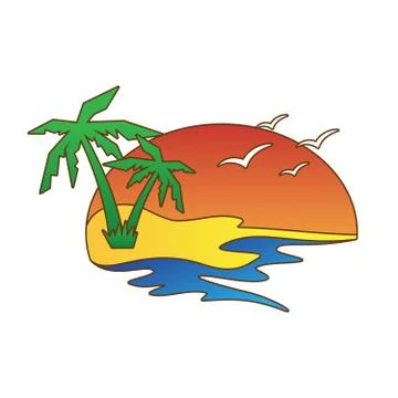 Sunset view Stock Illustration