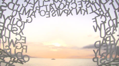 Sunset View from Inside Alphabet Statue Vídeo Stock 39470872