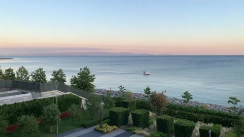 Sunset view from istanbul florya beach Stock Footage 171870783