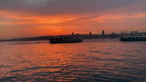 A sunset view from istanbul Stock Footage 247003731