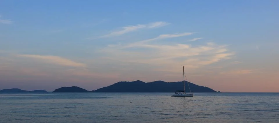 Sunset view from Klong Kloi Beach, Koh Chang, Thailand. Stock Photos