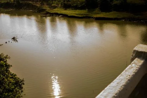 Sunset View with lake and river in the evening at Kaziranga Assam, India. Stock-Fotos