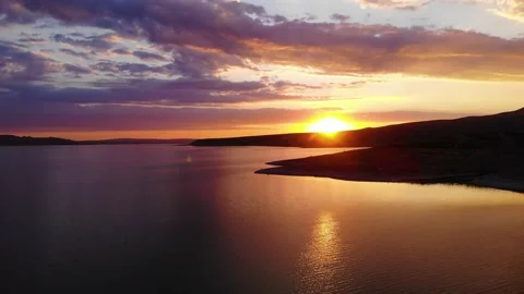 Sunset View on the Lake Stock Footage 205194279