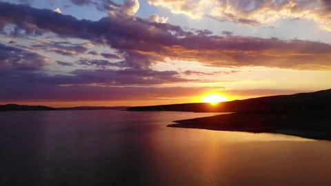 Sunset View on the Lake Stock Footage 205195336
