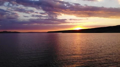 Sunset View on the Lake Stock Footage 205195531
