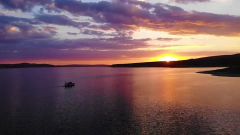 Sunset View on the Lake Stock Footage 205200112
