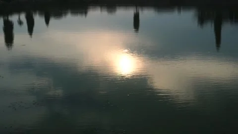 Sunset view on the lake Video stock 264869143