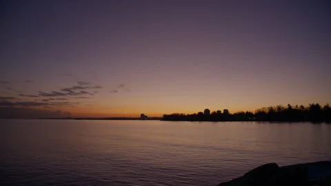 Sunset view by the lake Video stock 329201618