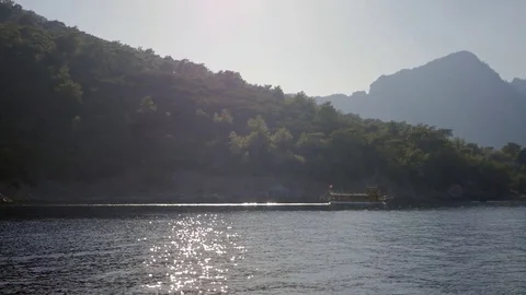 Sunset view of Mediterranean coastline Stock Footage 83308702