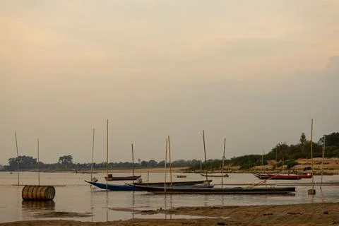 Sunset View Mekong River	 Stock Photos