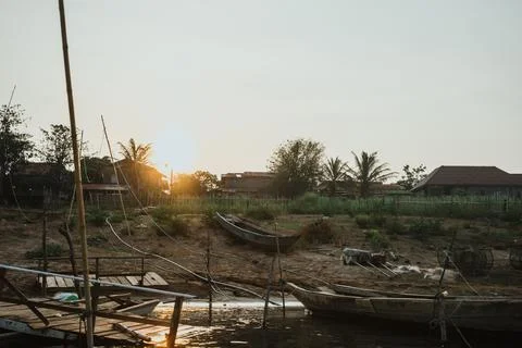 Sunset View Mekong River	 Stock Photos