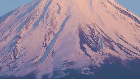 Sunset view of Mount Fuji from lake Shoji, Yamanashi Prefecture, Japan Stock Footage 305425401