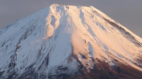 Sunset view of Mount Fuji from lake Shoji, Yamanashi, Japan Stock Footage 325833764