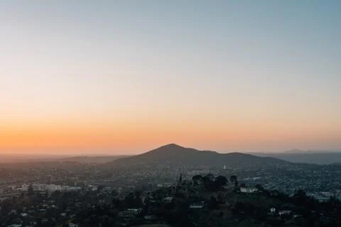 Sunset view from Mount Helix, in La Mesa, near San Diego, California Stock Photos
