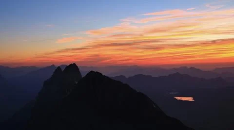 Sunset view from Mount Titlis. Stock Photos