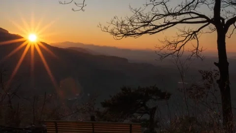 Sunset view of mountain area Video stock 273698207