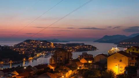 Sunset view of mountain City Video stock 273210830