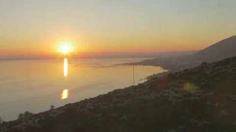 Sunset View from a mountain Stock Footage 62455002