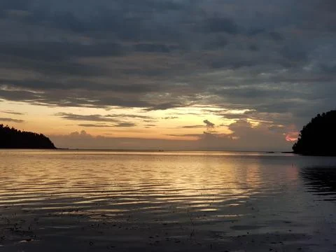 Sunset view of the ocean Stock Photos