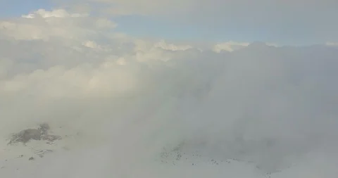 Sunset View Over The Clouds in Winter Stock Footage 119100074