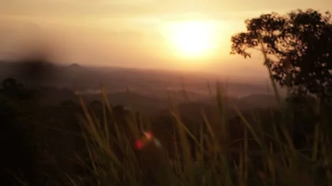 Sunset view over the mountain Stock Footage 157259008