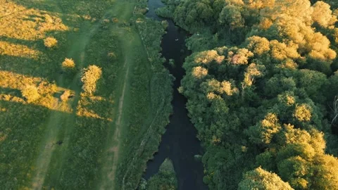 Sunset View Over Stockbridge Marsh Hampshire England Stock Footage 283593659