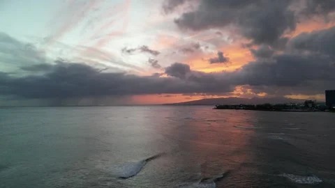 Sunset view over the water Stock Footage 247778837