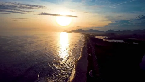 Sunset View In A Paradisiac Beach - Seascape Scene Vídeos de archivo 145586898