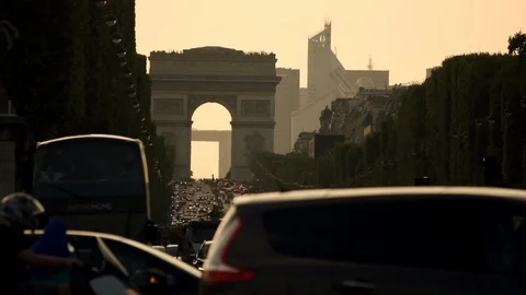 Sunset view of Paris Stock Footage 99184379