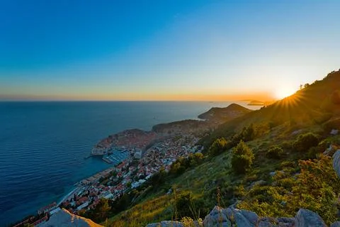 Sunset view point in Dubrovnik Stock Photos
