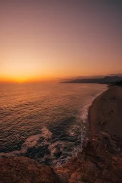 Sunset view from Point Dume State Beach, in Malibu, California Stock Photos