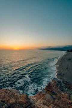 Sunset view from Point Dume State Beach, in Malibu, California Stock Photos