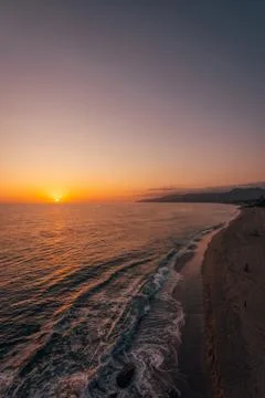 Sunset view from Point Dume State Beach, in Malibu, California Stock Photos