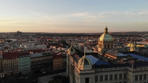 Sunset view on Prague Castle. Stock Footage 119778345