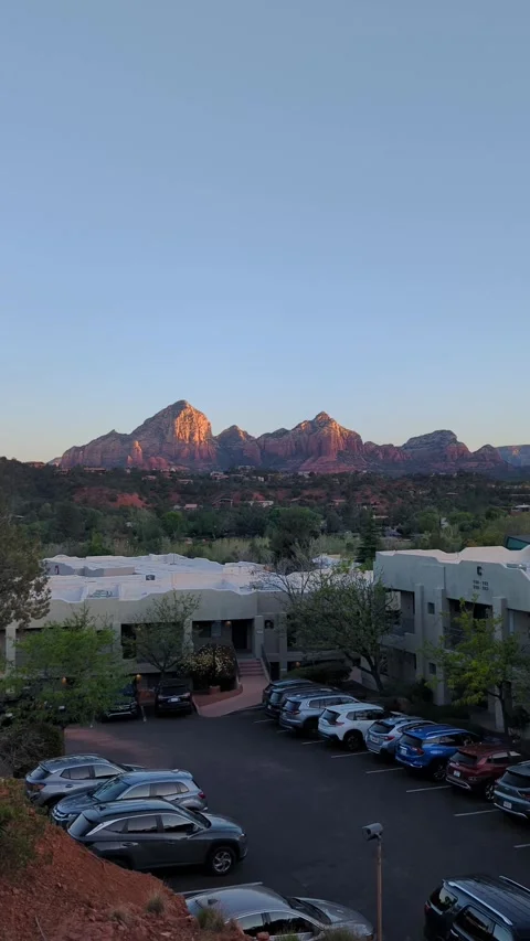 Sunset view of red rock mountains in Sedona, Arizona, USA Stock Footage 333989207