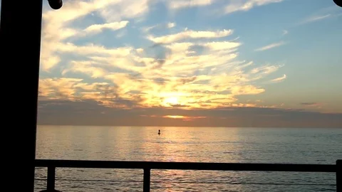 Sunset view from Redondo Beach Pier Stock Footage 82390800