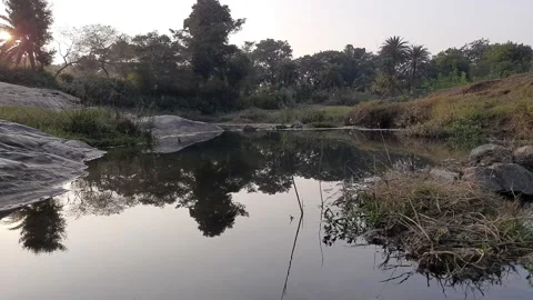 Sunset view in river. Stock Footage 148457983